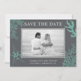 Kustfoto Wedding Save the Date Kaart