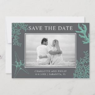Kustfoto Wedding Save the Date Kaart