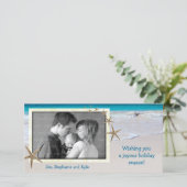 Kustfotokaart voor familiebezoek in de kustwateren feestdagenkaart (Staand voorkant)
