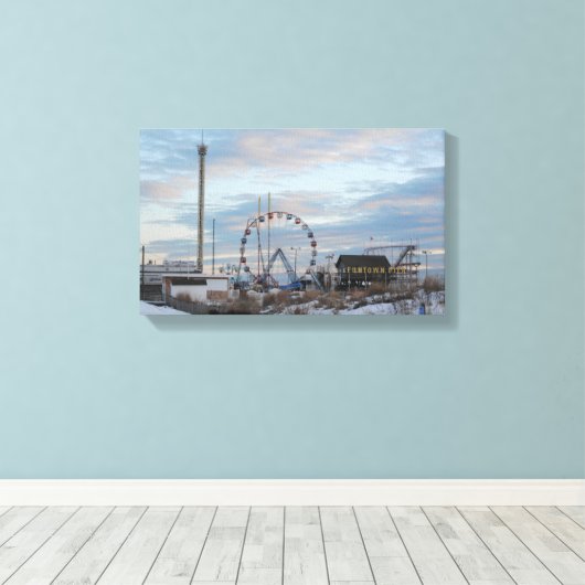 Kustfuntown Pier Canvas Afdruk (Insitu (Houten vloer))