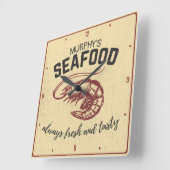 Kustgarnaal voor zeevruchten Gepersonaliseerd Vierkante Klok (Hoek)