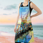 Kustgarnalenboot bij Sunset Painterly Schort