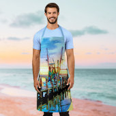 Kustgarnalenboot bij Sunset Painterly Schort