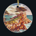 kustgebied Californisch toerisme Verenigde Staten Keramisch Ornament<br><div class="desc">Amerikaanse Vintage Travel Advertisements Paintings and Illustrations</div>