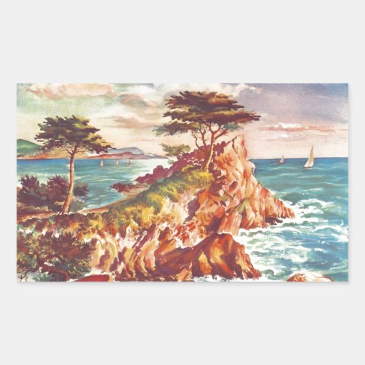  kustgebied Californisch toerisme Verenigde Staten Rechthoekige Sticker (Voorkant)