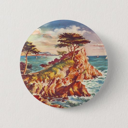  kustgebied Californisch toerisme Verenigde Staten Ronde Button 5,7 Cm (Voorkant)