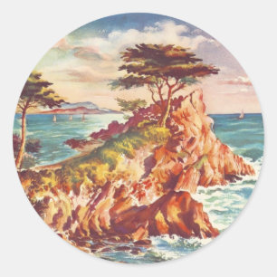  kustgebied Californisch toerisme Verenigde Staten Ronde Sticker