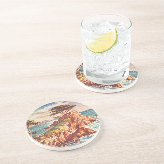  kustgebied Californisch toerisme Verenigde Staten Zandsteen Onderzetter (Zijkant)