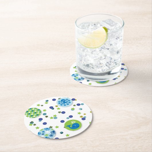 Kustgebied Critter ontwerp Ronde Kartonnen Onderzetter (Insitu)