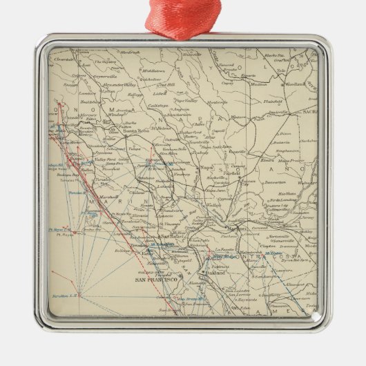 Kustgebied Midden-Californië Metalen Ornament (Voorkant)