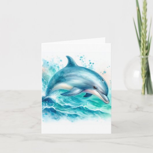 Kustgebied onder het Zee Dolfijn Bedankkaart (Voorkant)