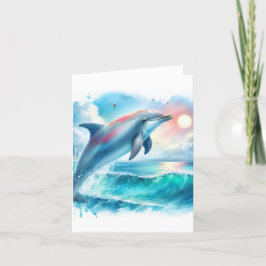 Kustgebied onder het Zee Dolfijn Bedankkaart