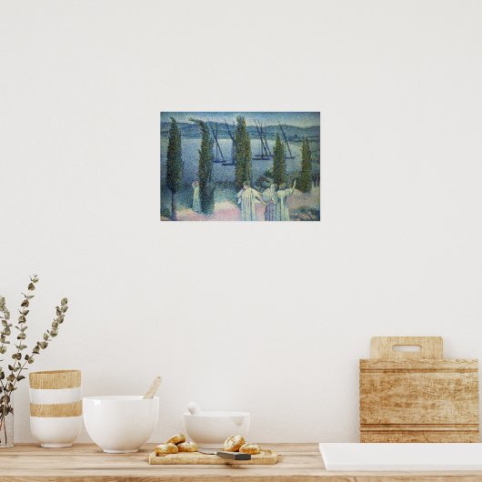 Kustgebied Uitzicht met Cypress Trees, 1896 Poster (Keuken)