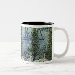 Kustgebied Uitzicht met Cypress Trees, 1896 Tweekleurige Koffiemok