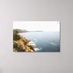Kustgebied Uitzicht van het nationaal park Acadia Canvas Afdruk