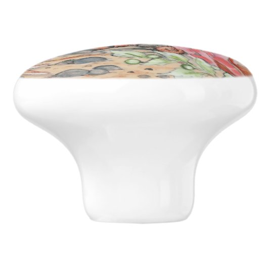 Kustgebied Zee - Zeepaardkoraal Keramische Knop (Zijkant)