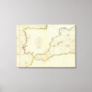 Kustgebieden Spanje, Portugal, Barbary Canvas Afdruk