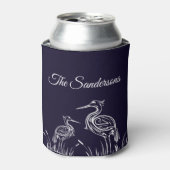 Kustgeïndividualiseerde witte herenvogels marinebl blikjeskoeler (Blikje Voorkant)