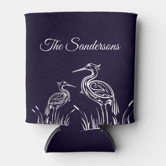 Kustgeïndividualiseerde witte herenvogels marinebl blikjeskoeler (Voorkant)