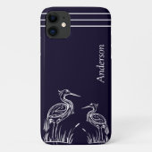 Kustgeïndividualiseerde witte herenvogels marinebl Case-Mate iPhone case (Achterkant)