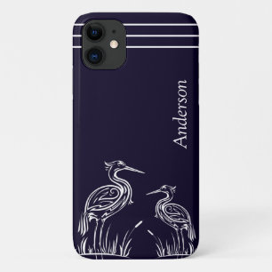 Kustgeïndividualiseerde witte herenvogels marinebl Case-Mate iPhone case