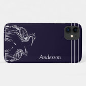 Kustgeïndividualiseerde witte herenvogels marinebl Case-Mate iPhone case (Achterkant (horizontaal))
