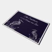 Kustgeïndividualiseerde witte herenvogels marinebl deurmat (Schuin)