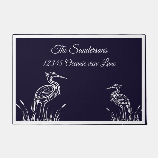 Kustgeïndividualiseerde witte herenvogels marinebl deurmat (Voorkant)