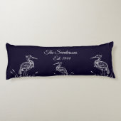 Kustgeïndividualiseerde witte herenvogels marinebl lichaamskussen (Achterkant)