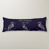 Kustgeïndividualiseerde witte herenvogels marinebl lichaamskussen (Voorkant)