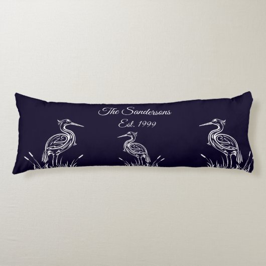 Kustgeïndividualiseerde witte herenvogels marinebl lichaamskussen (Voorkant)