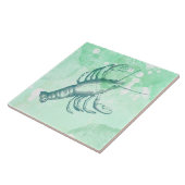 Kustgeïnspireerde blauwe Waterverf Tegeltje (Zijkant)