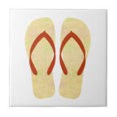 Kustgele Teenslippers Tegeltje (Voorkant)