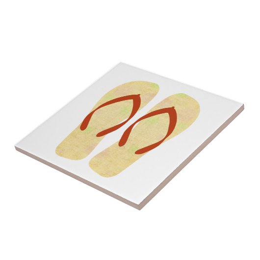 Kustgele Teenslippers Tegeltje (Zijkant)