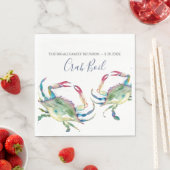 Kustgerichte Waterverf blauwe krab Servet (Insitu)