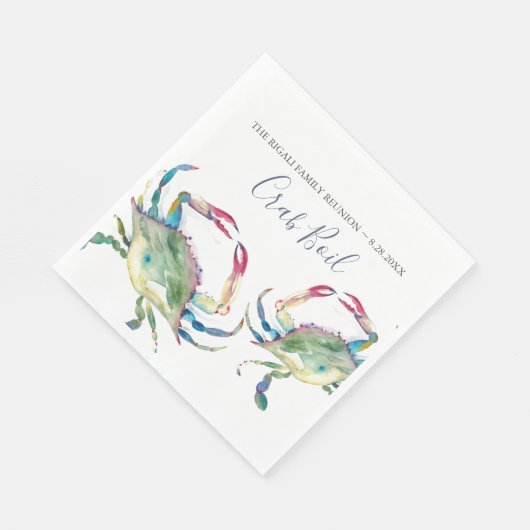 Kustgerichte Waterverf blauwe krab Servet (Hoek)