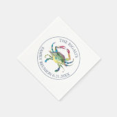 Kustgerichte Waterverf blauwe krab Servet (Hoek)