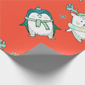 KUSTGETEKENDE DIERCHRISTMAS WRAPPING CADEAUPAPIER (Hoek)