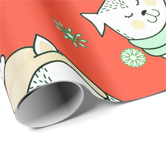 KUSTGETEKENDE DIERCHRISTMAS WRAPPING CADEAUPAPIER (Rol Hoek)
