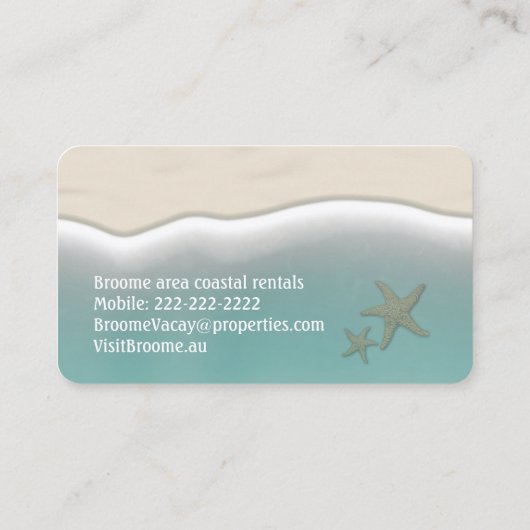 Kustgevaccineerde Starvis op strand Aqua Water Visitekaartje (Achterkant)