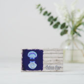 kustgevlekte nautische blauwe seizoenshellen van h visitekaartje (Staand voorkant)