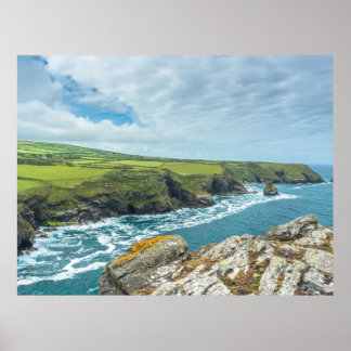 Kustgezichten vanuit Willapark Lookout Boscastle Poster