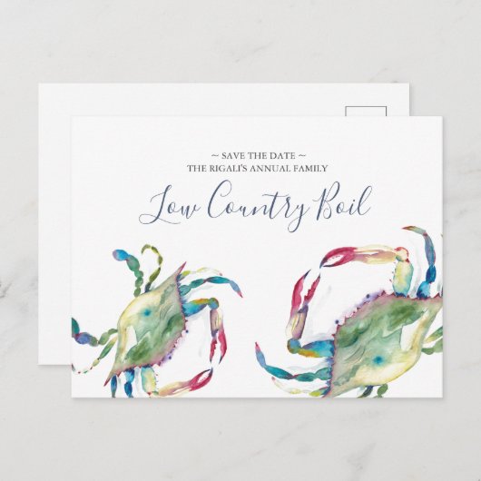 Kustgezinshereniging sparen de datum uitnodiging briefkaart (Voorkant / Achterkant)