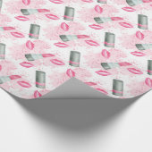 Kustgirly make-up en kisses party wrap cadeaupapier (Hoek)