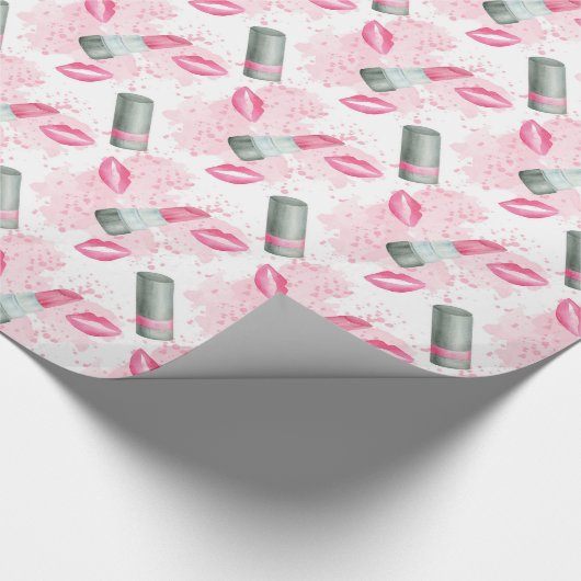 Kustgirly make-up en kisses party wrap cadeaupapier (Hoek)