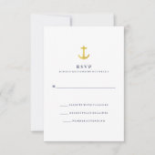 Kustglamour | Gold Anchor en Navy Blue RSVP (Voorkant)