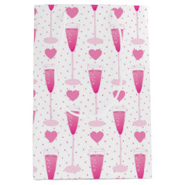 KUSTGLASSEN VAN PINKCHAMPAGNE EN HARTEN MEDIUM CADEAUZAKJE