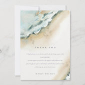 Kustgolf van Zee Zandband Nautisch Baby shower Bedankkaart (Voorkant)