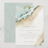 Kustgolf van Zee Zandband Nautisch Baby shower Bedankkaart (Voorkant / Achterkant)