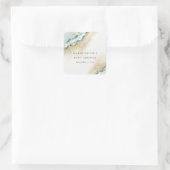 Kustgolf van Zee Zandband Nautisch Baby shower Vierkante Sticker (Tas)